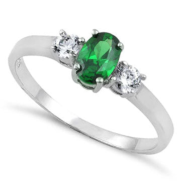☆TATIANA☆ Silver 925 Emerald Oval Bezel RingCR0489 s-l400.jpg