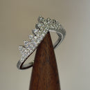 Sterling Silver Vintage Crown Round Cut Clear CZ Engagement Ring