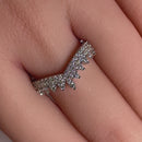 Sterling Silver Vintage Crown Round Cut Clear CZ Engagement Ring