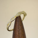 Solid 14K Yellow Gold Twist Round Clear CZ Ring