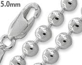 Sterling Silver Bead Ball Chain 5.0MM