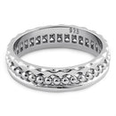 Sterling Silver Jagged Pattern Eternity Band
