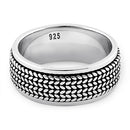 Sterling Silver Rope Pattern Eternity Band