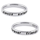 Sterling Silver "Always sisters, forever friends" Ring