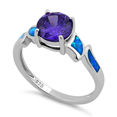 MAIHAO Women's Fire Opal & Amethyst Ring - 10KT Black Gold Filled, Cubic Zirconia, Sizes 6-10