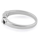 Sterling Silver Chained Heart Ring