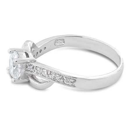 Sterling Silver Clear CZ Engagement Ring
