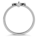 Sterling Silver Flower Cross Ring