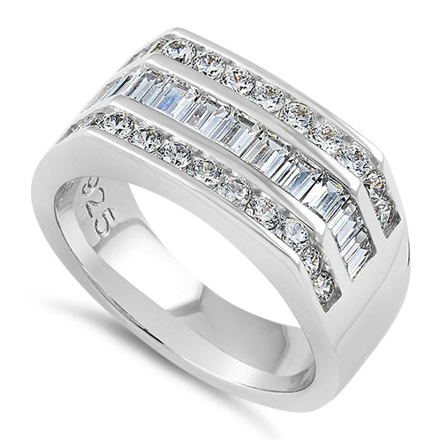 Sterling Silver Men's Engagement CZ Rings for Sale Wholesale Sparkle