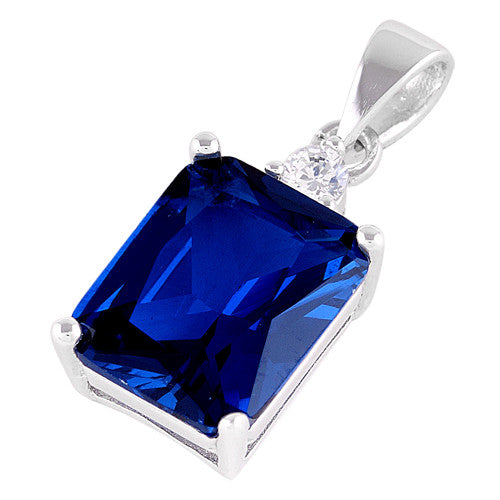 Sterling silver Sapphire Cz pendant