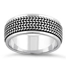 Sterling Silver Rope Pattern Eternity Band