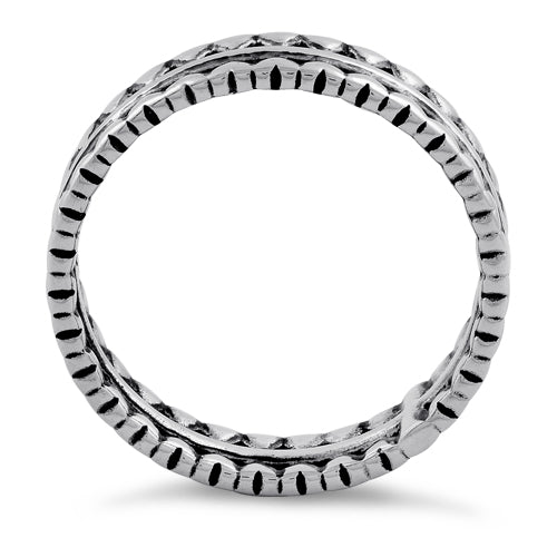 Sterling Silver Triangle Pattern Eternity Ring