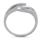 Sterling Silver Unique Wavy Clear CZ Ring