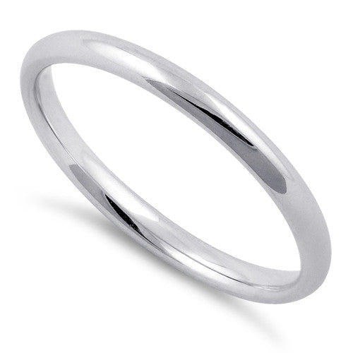 Sterling Silver Wedding Band Ring 2mm