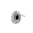 Sterling Silver Black Onyx Oval Halo Marcasite Earrings