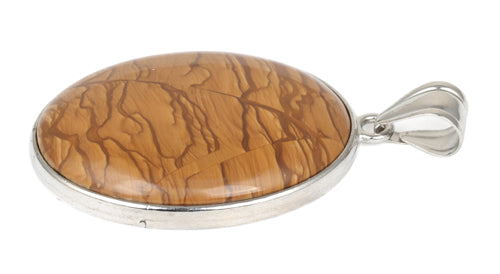30X40MM Oval Hand-polished Scenic Jasper Gemstone Pendant (Not Sterling Silver)