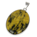 30X40MM Oval Yellow Turtle Jasper Gemstone Pendant (Not Sterling Silver)