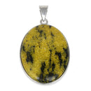 30X40MM Oval Yellow Turtle Jasper Gemstone Pendant (Not Sterling Silver)