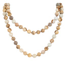 32" 8mm Picture Jasper Round Gemstone Bead Necklace