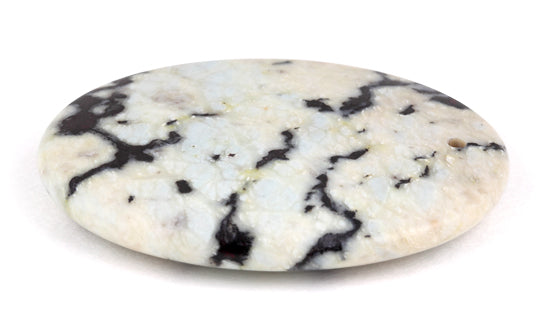 35X45MM White Turquoise Jasper Oval Gem Stone Pendant