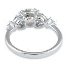 Sterling Silver Elegant Round Iridescent Rainbow CZ Ring