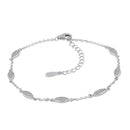 Sterling Silver Clear CZ Marquise Charm Bracelet