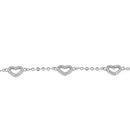 Sterling Silver Clear CZ Heart Charm Bracelet