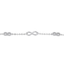 Sterling Silver Clear CZ Infinity Charm Bracelet