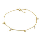 Solid 14K Yellow Gold Marquise & Round CZ Bracelet