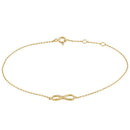 Solid 14K Yellow Gold CZ Infinity Bracelet