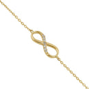 Solid 14K Yellow Gold CZ Infinity Bracelet