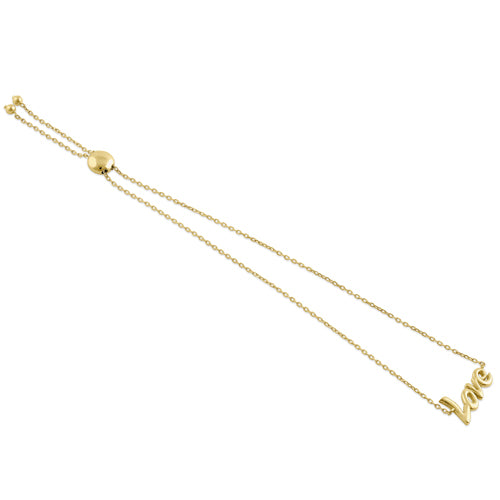 Solid 14K Yellow Gold "Love" Bracelet
