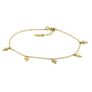 Solid 14K Yellow Gold Cross CZ Bracelet