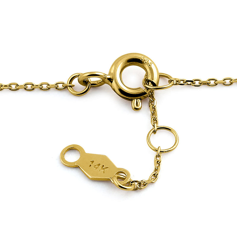 Solid 14K Yellow Gold Cross CZ Bracelet