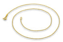 14K Gold Plated Sterling Silver Bead Chain 1.5MM