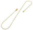 14K Gold Plated Bead Brass Chain Necklace 1.20mm