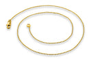 14K Gold Plated Bead Brass Chain Necklace 1.6mm