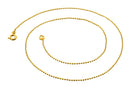 14K Gold Plated Bead Brass Chain Necklace 1.6mm