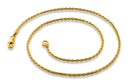 14K Gold Plated Rope Brass Chain Necklace 1.7mm