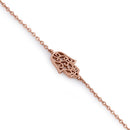 Sterling Silver Rose Gold Plated Hamsa Bracelet