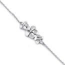 Sterling Silver Triple Plumeria Bracelet