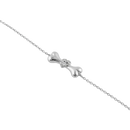 Sterling Silver Dog Bone Clear Heart CZ Bracelet