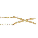 Solid 14K Yellow Gold CZ X Necklace