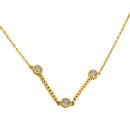 Solid 14K Yellow Gold Flex V Shape CZ Necklace