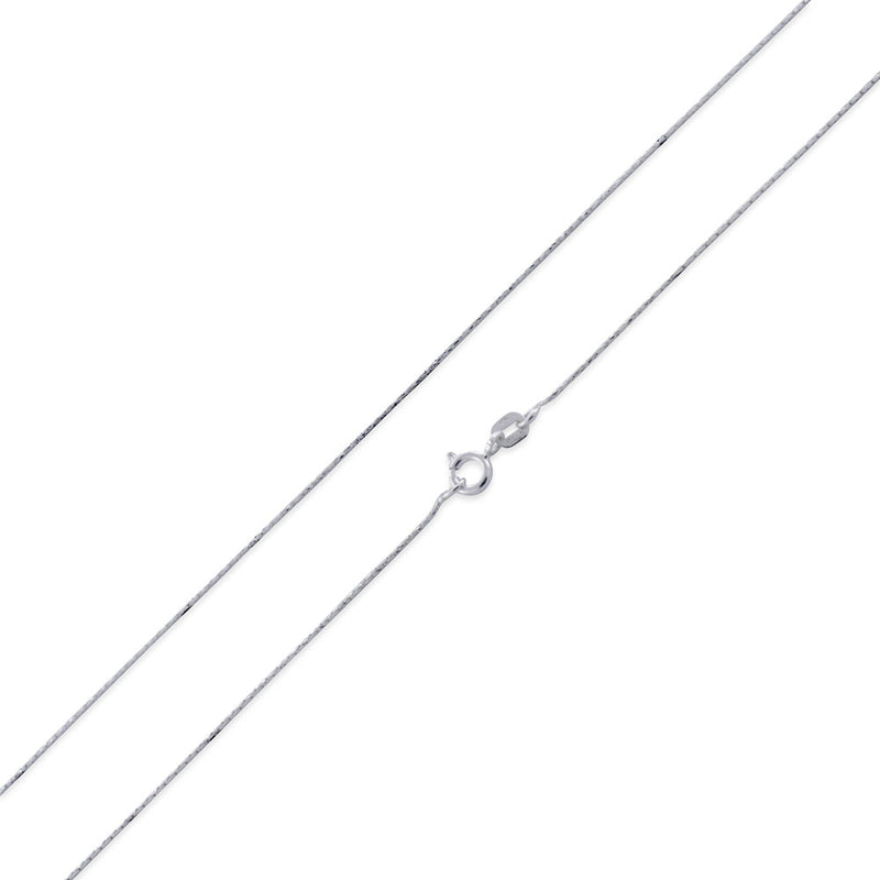 Rhodium Sterling Silver Cardano D/C Chain 0.6MM