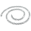 Sterling Silver 16" Figaro Marina Chain Necklace - 4.5MM