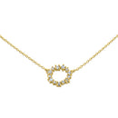 Solid 14K Yellow Gold Simple Wreath 0.17 ct. Diamond Necklace