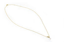 Solid 14K Yellow Gold Butterfly Pearl Diamond Necklace