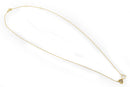 Solid 14K Yellow Gold Double Heart Diamond Necklace