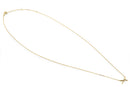 Solid 14K Yellow Gold X Shaped Knot Diamond Necklace